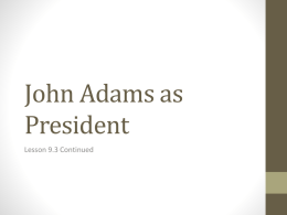 John Adams as President PowerPoint