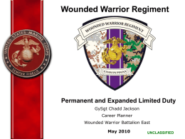 PLD / EPLD Brief - United States Marine Corps Wounded Warrior