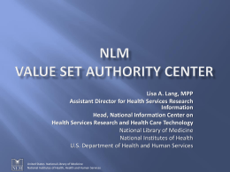 NLM Value Set Authority Center - Public Health Data Standards