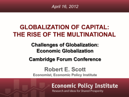 The Globalization of Capital - Institute for Research on Labor and