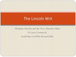 The Lincoln Writ - South Bay Civil War Round Table
