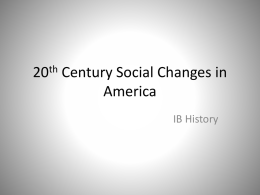 20th Century Social Changes in America