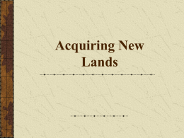 Acquiring New Lands - CCHS