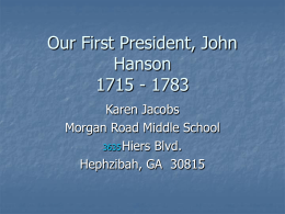 Our First President, John Hanson