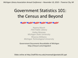 Government Statistics 101: the Census and Beyond