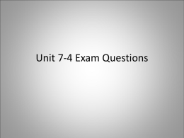 Unit 2-2 Exam Questions