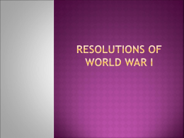 Resolutions of World War I