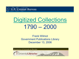 Census Secrets - CU Boulder Libraries