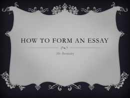 How to Form An essay