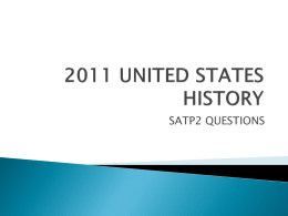 2011 UNITED STATES HISTORY