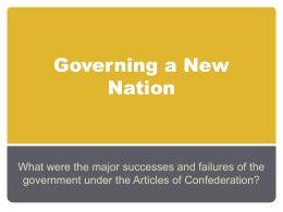 Governing a New Nation
