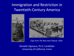 Immigration and Restriction in Twentieth