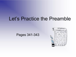 Let`s Practice the Preamble