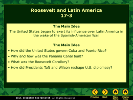 Lesson 17-3: Roosevelt and Latin America