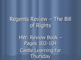 Regents Review – The Bill of Rights