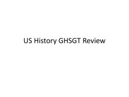 US History GHSGT Review