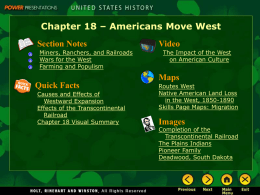 Chapter 18 - Americans Move West - Waverly