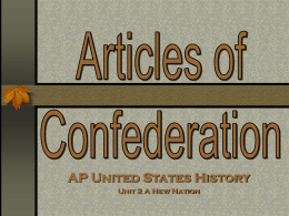 Articles of Confederation - Ector County Independent School District