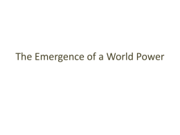 The Emergence of a World Power