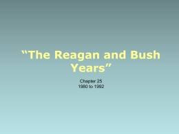 I.) Reagan`s First Term The Main Idea