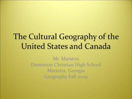 The Cultural Geography of the United States and