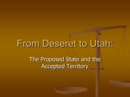 From Deseret to Utah: