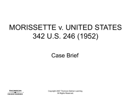 Morissette v United States - Delmar
