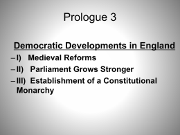 Democratic Developments in England Prologue Section 3