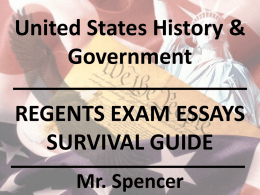 Mr. Spencer`s Regents Essays Survival Guide