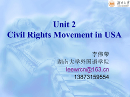 Unit 2 Civil Rights Movement in USA