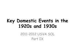 2011-2012 USVA SOL Part 9 Key Domestic Events in the 1920s and