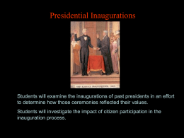 PowerPoint to accompany "Presidential Inaugurations"