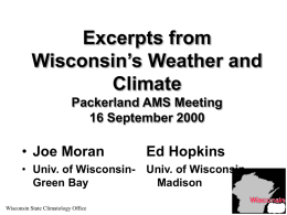 Looking at Wisconsin`s Weather and Climate