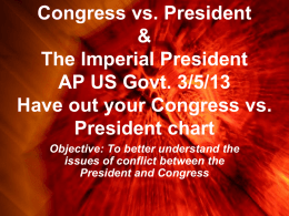 Congress vs. President