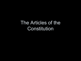 The Articles of the Consitution