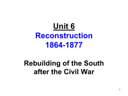 End of Reconstruction