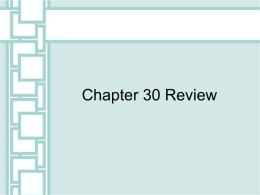 Chapter 30 Review - Spokane Public Schools