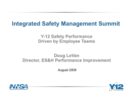 Y-12 Safety Performance Driven by Employee Teams