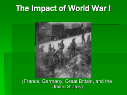 The Economic Impact of World War I
