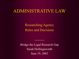 administrative law - Gallagher Law Library