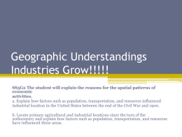 Geographic Understandings Industries Grow!!!!!