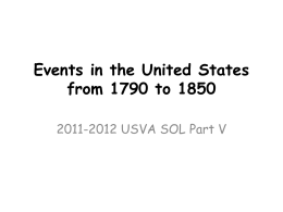 2011-2012 USVA SOL Part 5 Events in the United States from 1790