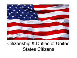 Citizenship & Duties of United States Citizens