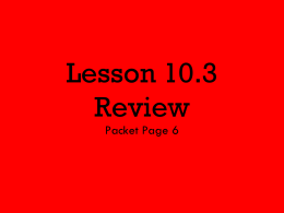 Lesson 10.5 Review