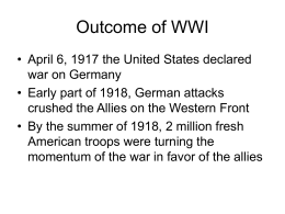 Outcome of WWI