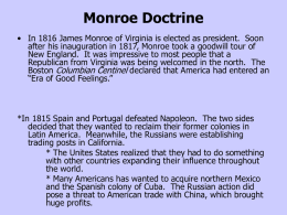 Monroe Doctrine, John Q. Adams, Missouri Comp