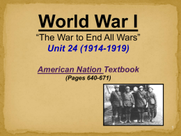 Chapter 24 WWI - Doral Academy Preparatory