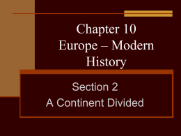Chapter 10 Europe – Modern History