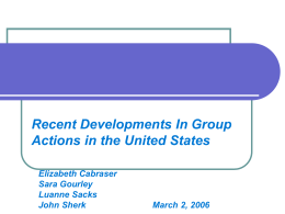 Recent Developments in Group Actions in the United States