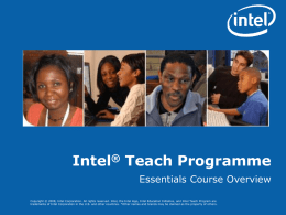 Intel ® Teach Programme